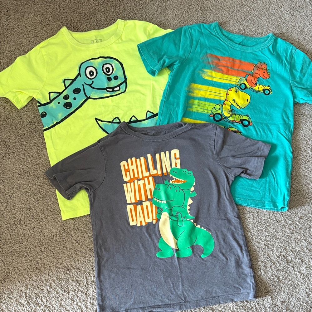 Dinosaur Graphic Kids T-Shirts - Set of 3 Boys 5T